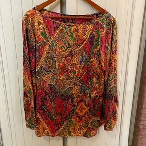 Lauren Ralph Lauren size 2x NWT paisley print shirt
